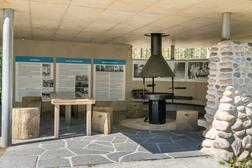 The interior of the visitor center