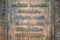 Winter- und Fortsetzungskrieg Gedenkstätte in Palovaara, Ilomantsi, Finnland.