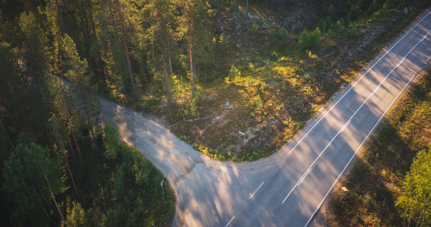 Aerial view of the Tervaruuk road junction.