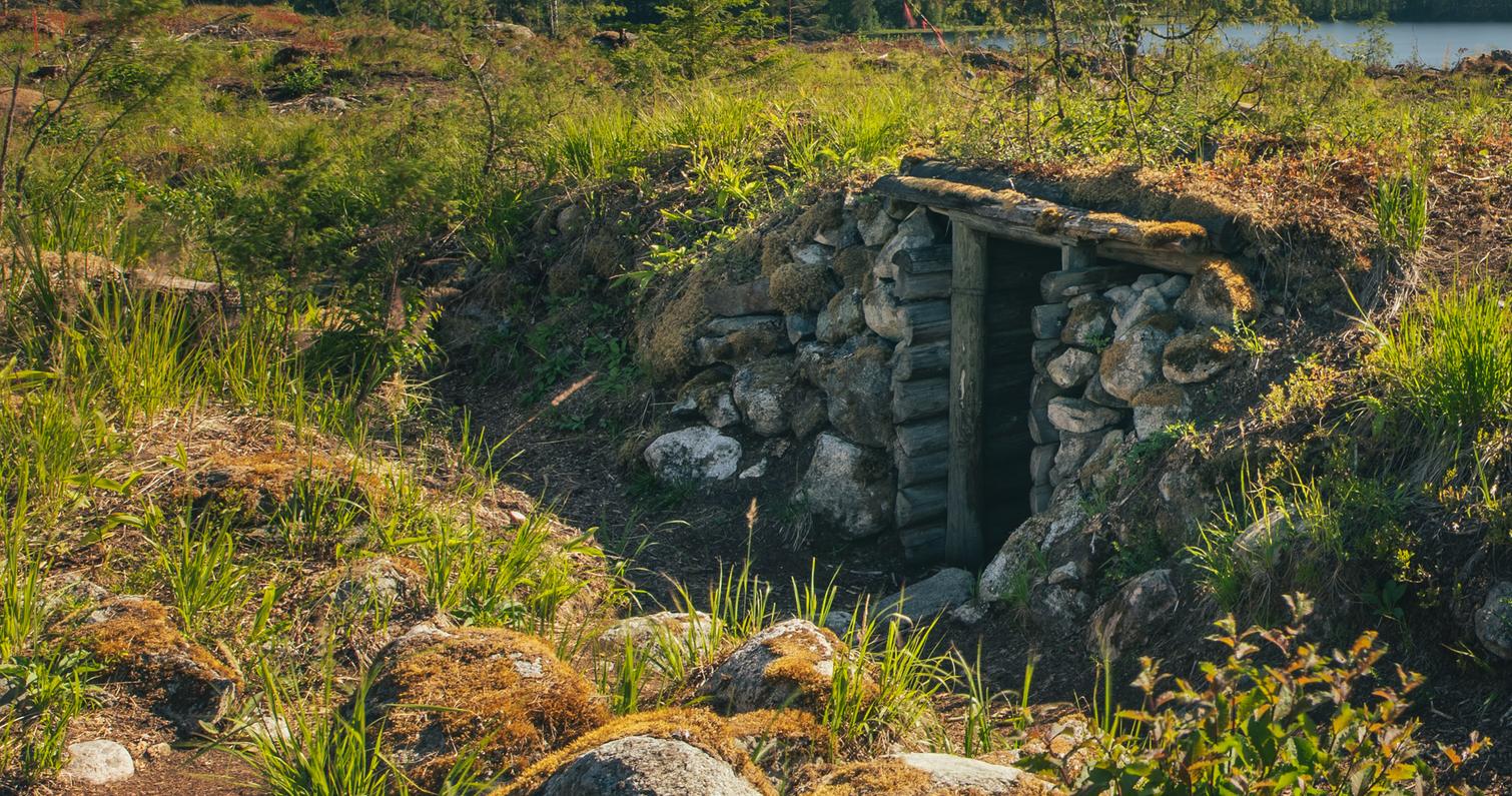 Restored machine gun station in Oinassalmi Finland