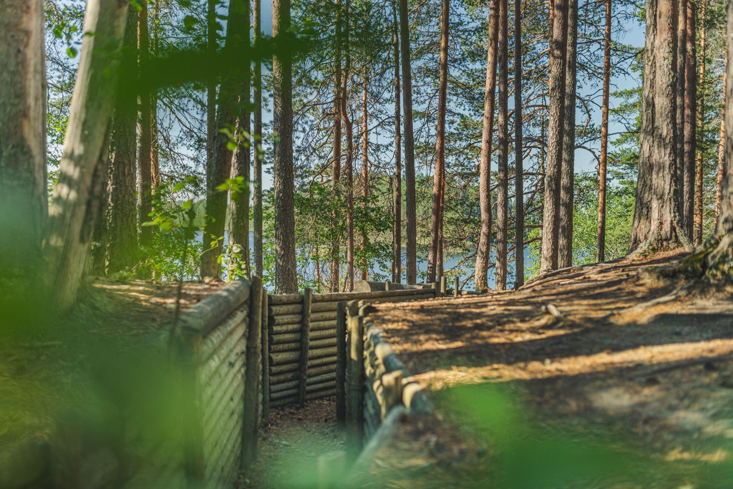 Petkelj&auml;rvi terrain and restored wartime trenches.