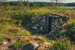Restored machine gun station in Oinassalmi Finland