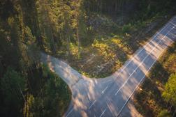 Aerial view of the Tervaruuk road junction.