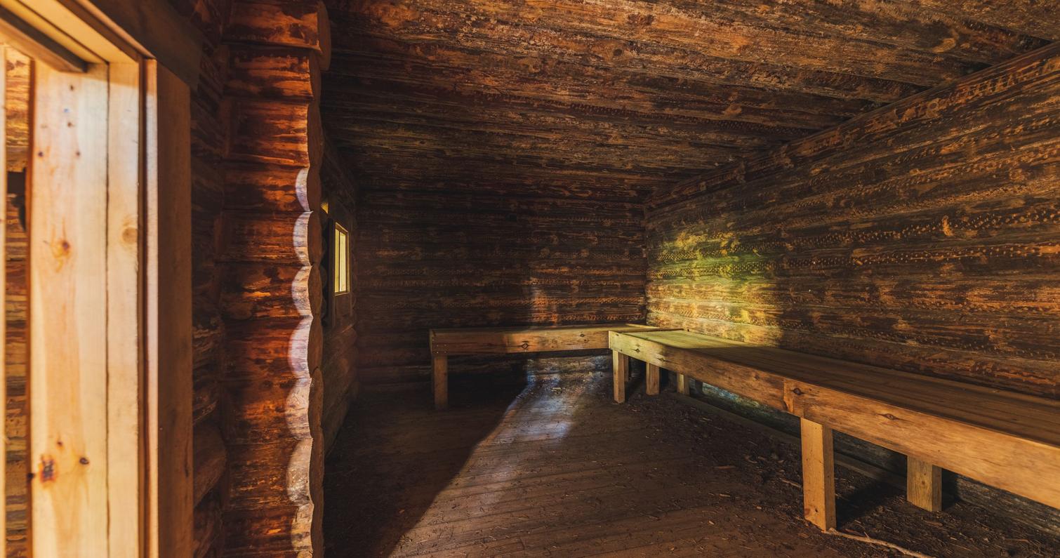 Restored wartime shelter.