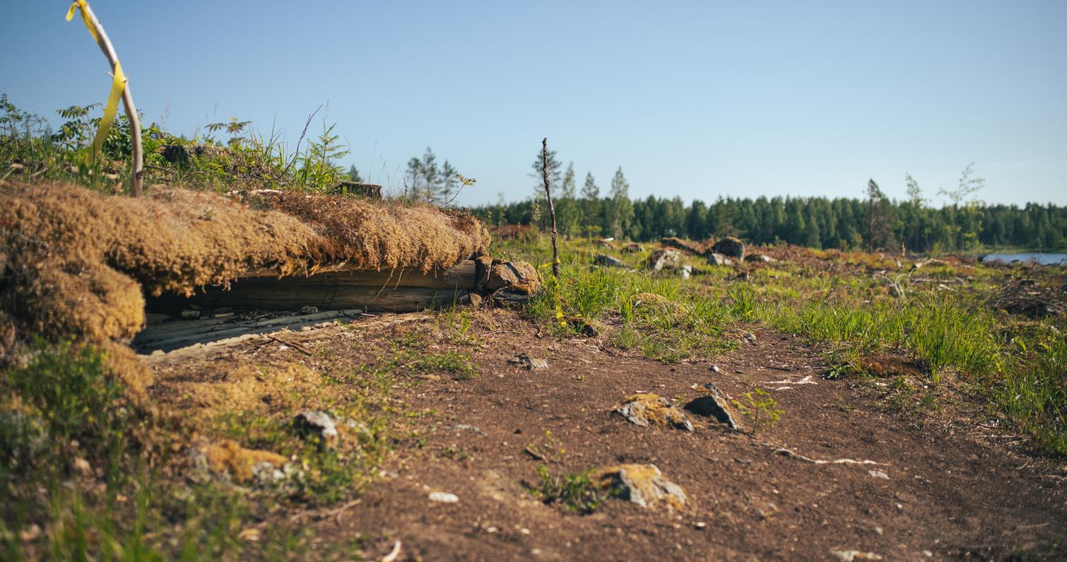 Restored machine gun station in Oinassalmi Finland