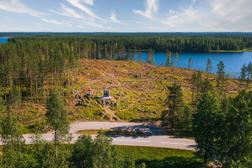 Aerial view of the Oinassalmi battlefield in Ilomantsi Finland