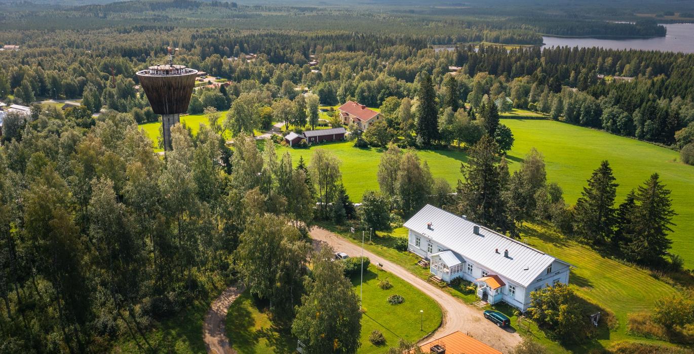 Big Vicarage and water tower in Ilomantsi, Finland.