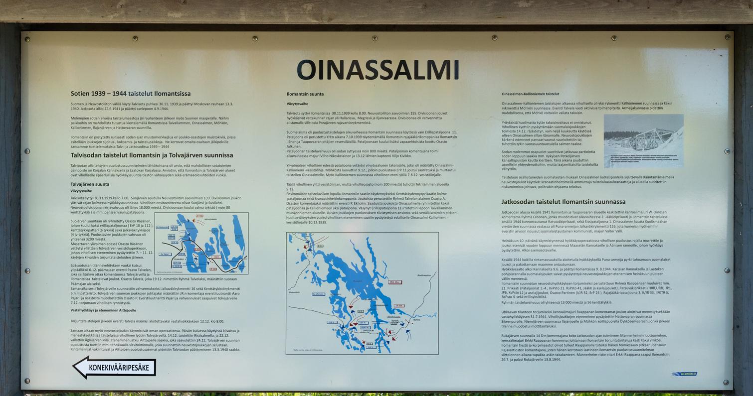 Information board in Oinassalmi.